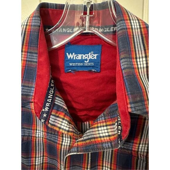 Wrangler Western Shirt Flannel Button Down Long Sleeve Men’s Top Size M - Picture 2 of 6